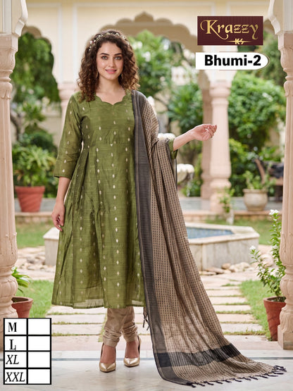 Bhumi Krazzy Kanha Raw Silk Readymade Anarkali Suits Supplier Gujarat