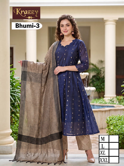 Bhumi Krazzy Kanha Raw Silk Readymade Anarkali Suits Supplier Gujarat