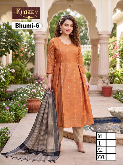 Bhumi Krazzy Kanha Raw Silk Readymade Anarkali Suits Supplier Gujarat