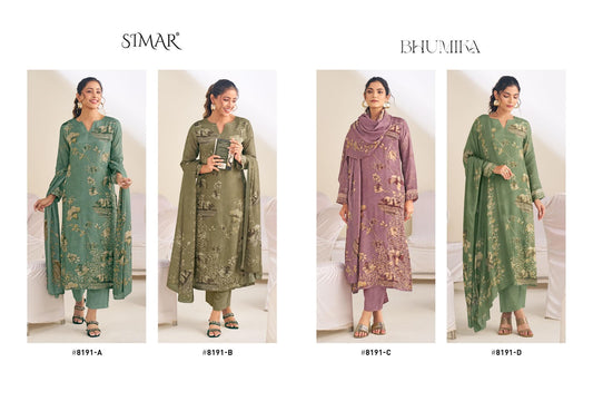 Bhumika Simar Viscose Muslin Pant Style Suits Wholesaler Ahmedabad