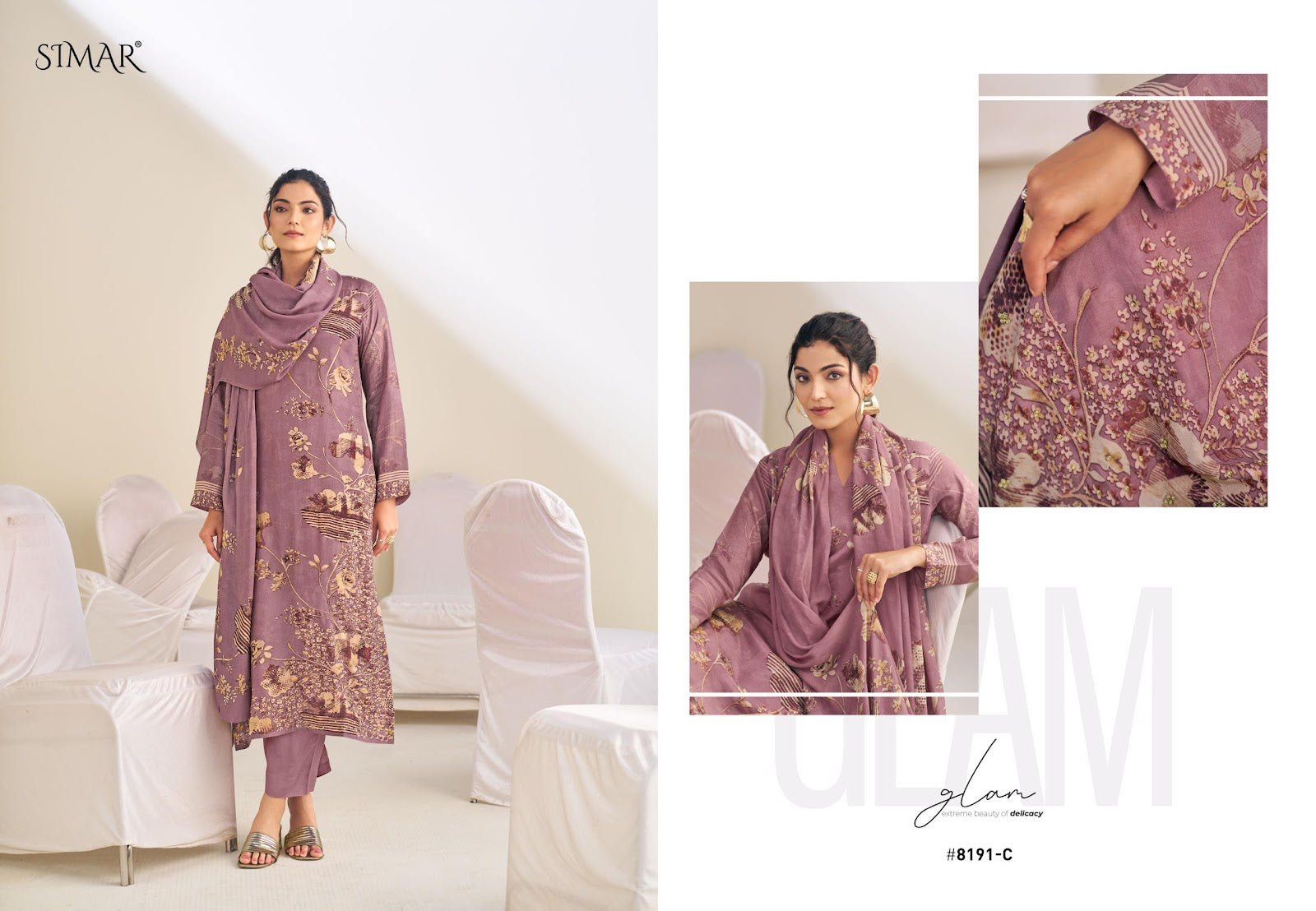 Bhumika Simar Viscose Muslin Pant Style Suits Wholesaler Ahmedabad