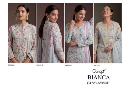 Bianca 4723 Ganga Premium Cotton Pant Style Suits Supplier