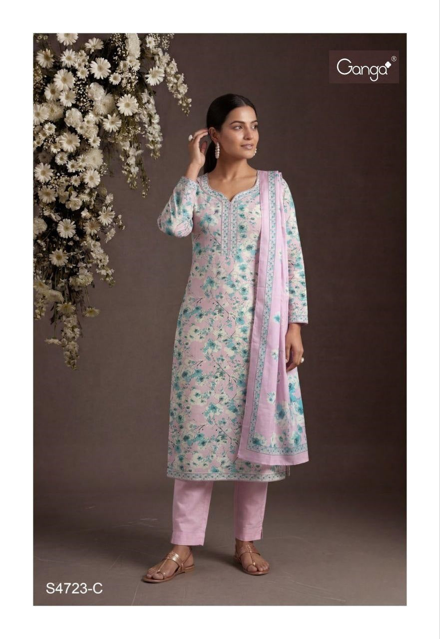 Bianca 4723 Ganga Premium Cotton Pant Style Suits Supplier