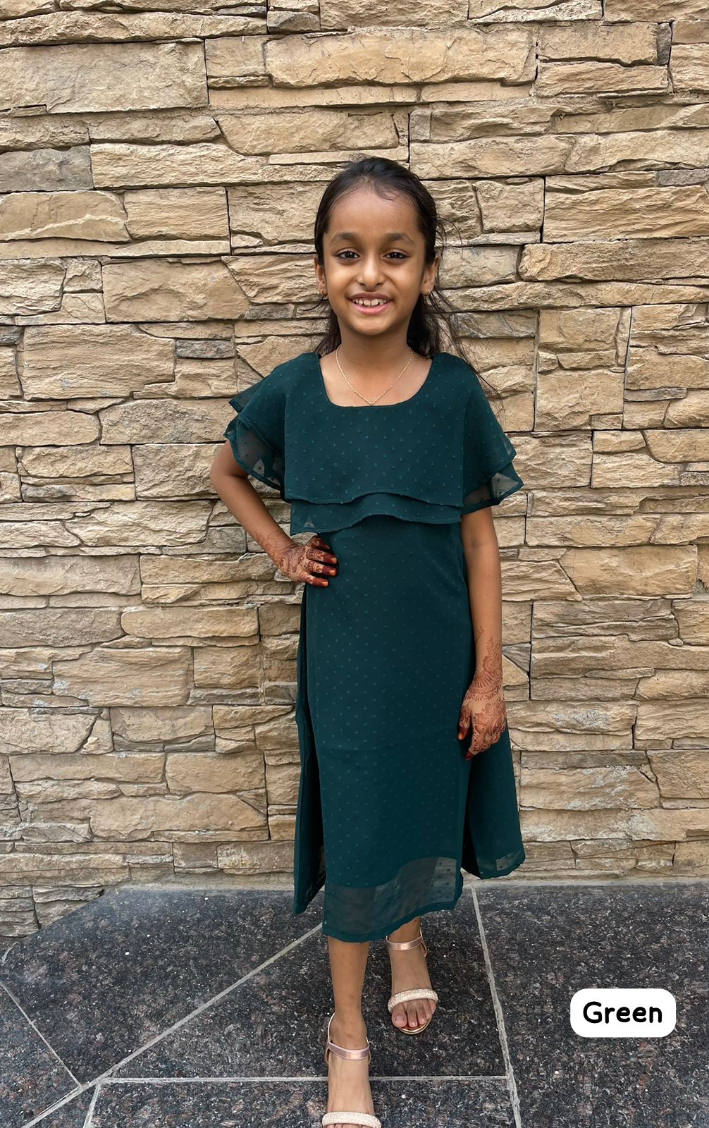 Biba Bluehills Georgette Girls Frock Kavya Style Plus
