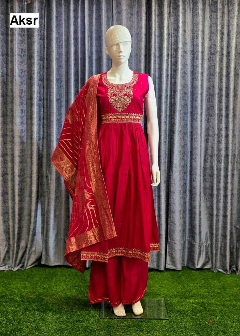 Big Flair 0708 Aksr Roman Silk Readymade Plazzo Style Suits Supplier Ahmedabad