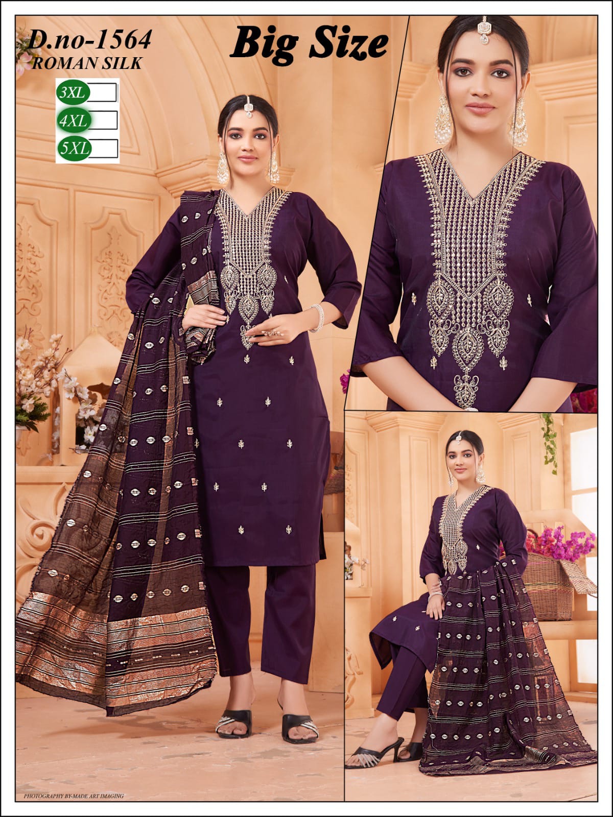 Big Size 2306 Knk Roman Silk Readymade Pant Style Suits Supplier Gujarat