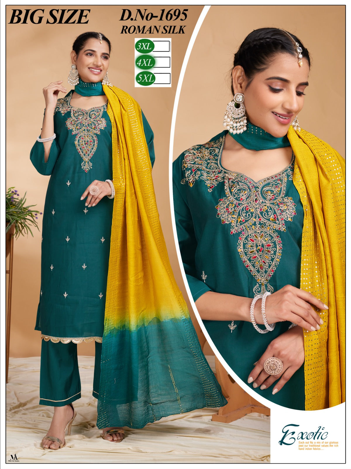 Big Size 2306 Knk Roman Silk Readymade Pant Style Suits Supplier Gujarat