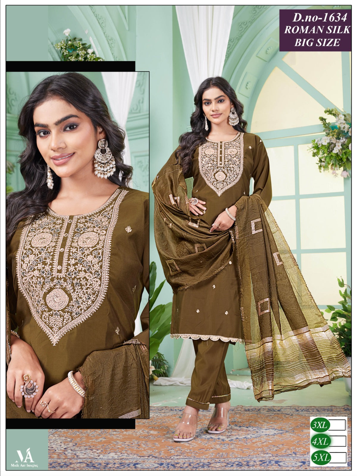 Big Size 2306 Knk Roman Silk Readymade Pant Style Suits Supplier Gujarat