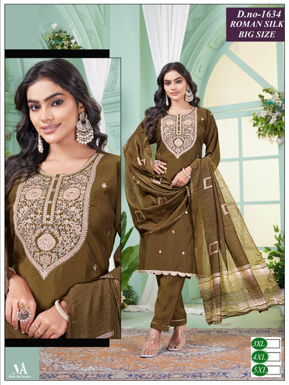 Big Size 2306 Knk Roman Silk Readymade Pant Style Suits Supplier Gujarat