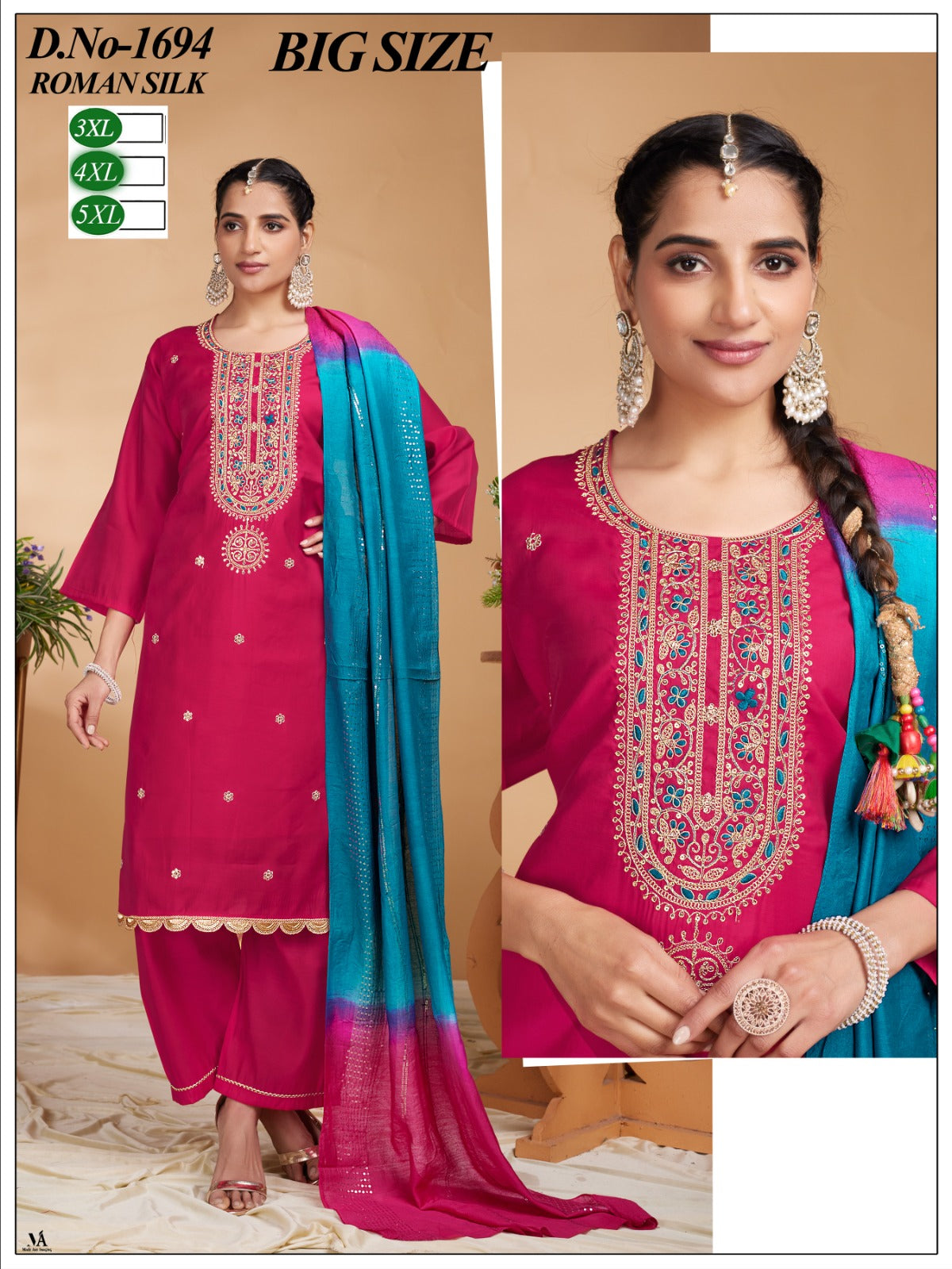 Big Size 2306 Knk Roman Silk Readymade Pant Style Suits Supplier Gujarat