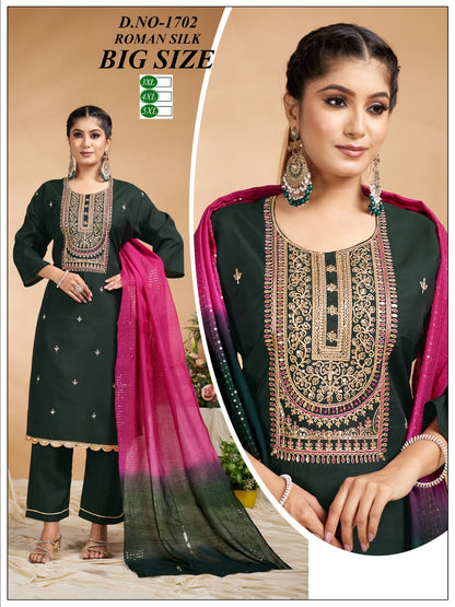 Big Size 2306 Knk Roman Silk Readymade Pant Style Suits Supplier Gujarat