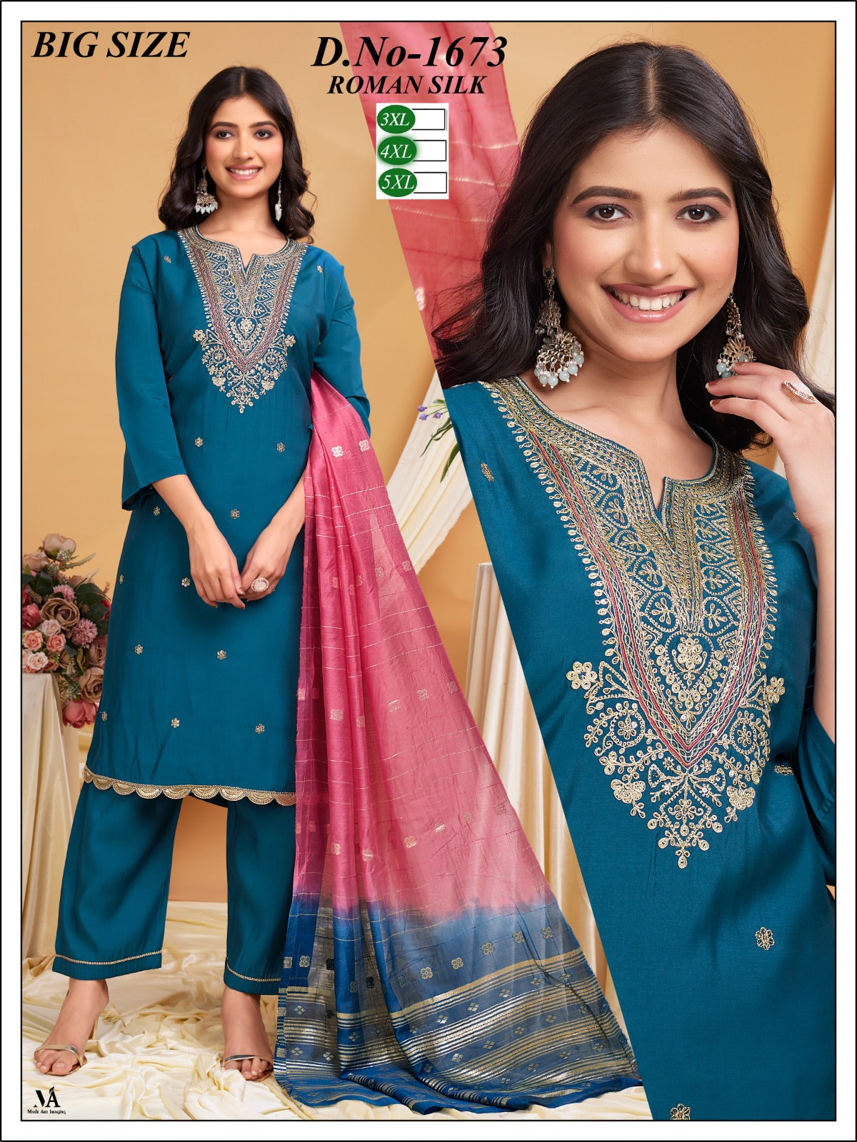 Big Size 2306 Knk Roman Silk Readymade Pant Style Suits Supplier Gujarat