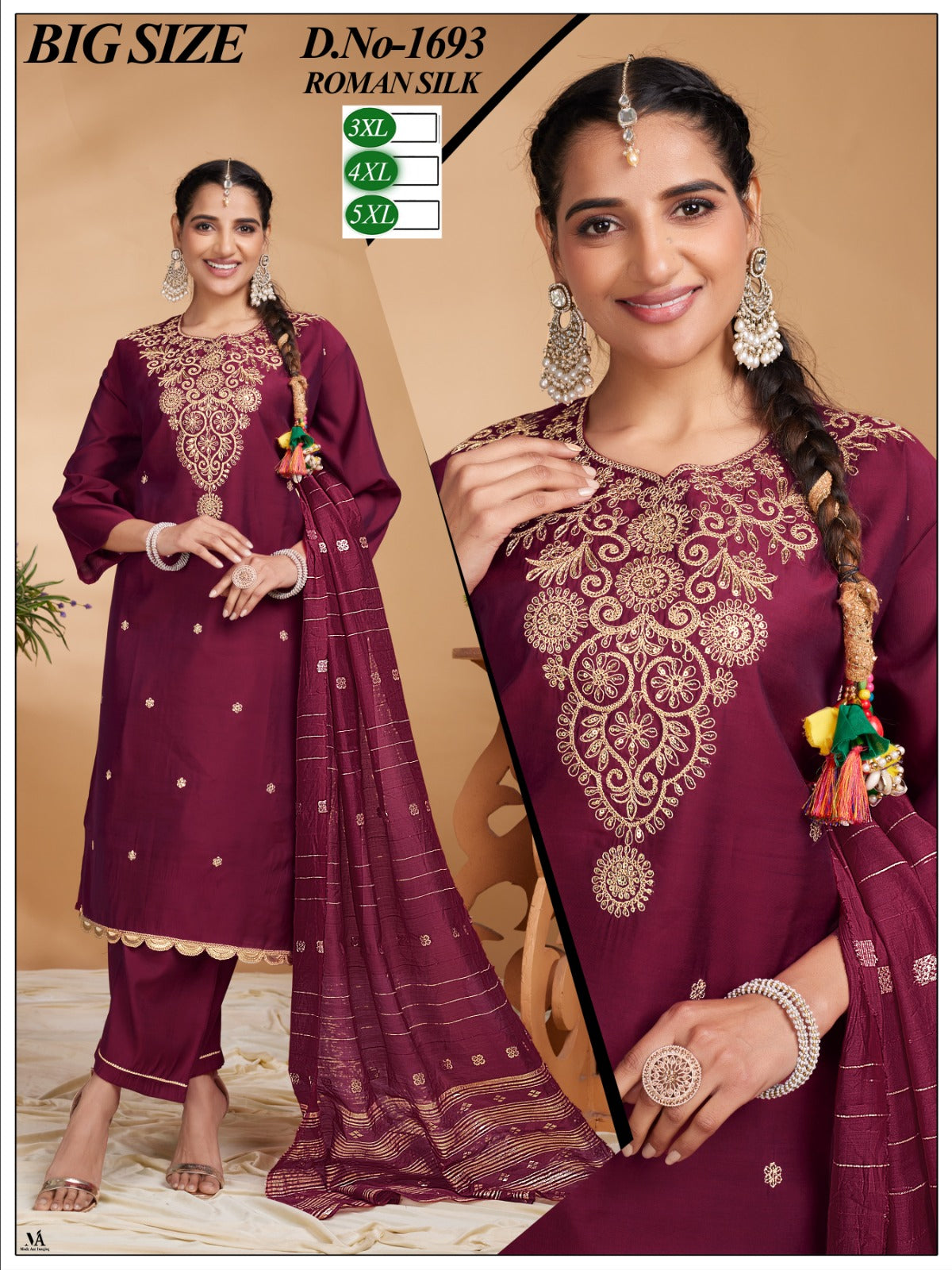 Big Size 2306 Knk Roman Silk Readymade Pant Style Suits Supplier Gujarat