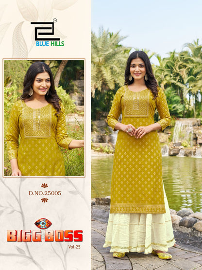 Bigg Boss Vol 25 Blue Hills Rayon 14Kg Kurtis Manufacturer India