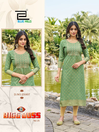 Bigg Boss Vol 25 Blue Hills Rayon 14Kg Kurtis Manufacturer India