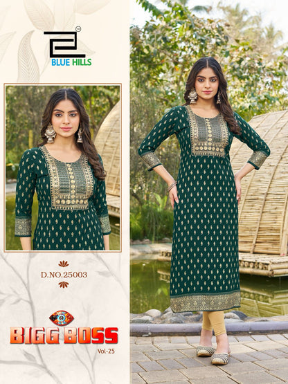 Bigg Boss Vol 25 Blue Hills Rayon 14Kg Kurtis Manufacturer India