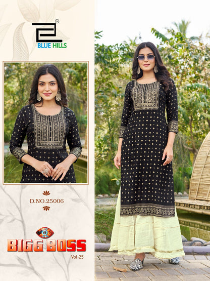 Bigg Boss Vol 25 Blue Hills Rayon 14Kg Kurtis Manufacturer India
