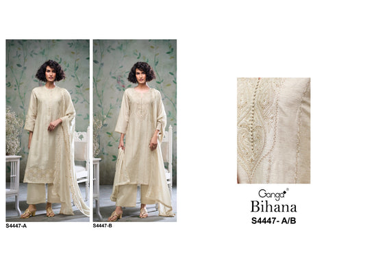 Bihana 4447 Ganga Bemberg Silk Plazzo Style Suits Wholesale