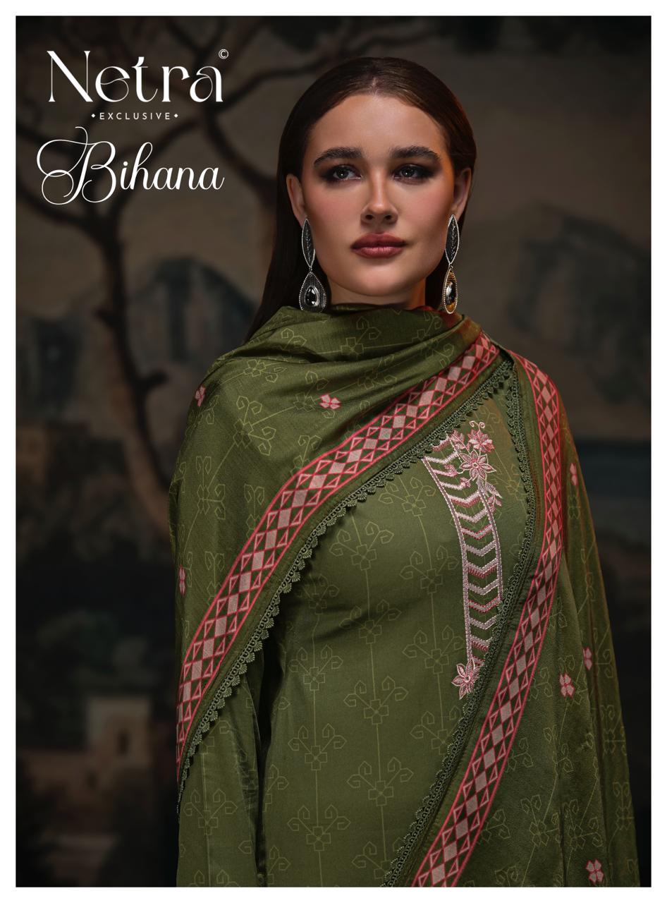 Bihana Netra Pure Cotton Pant Style Suits Wholesaler India