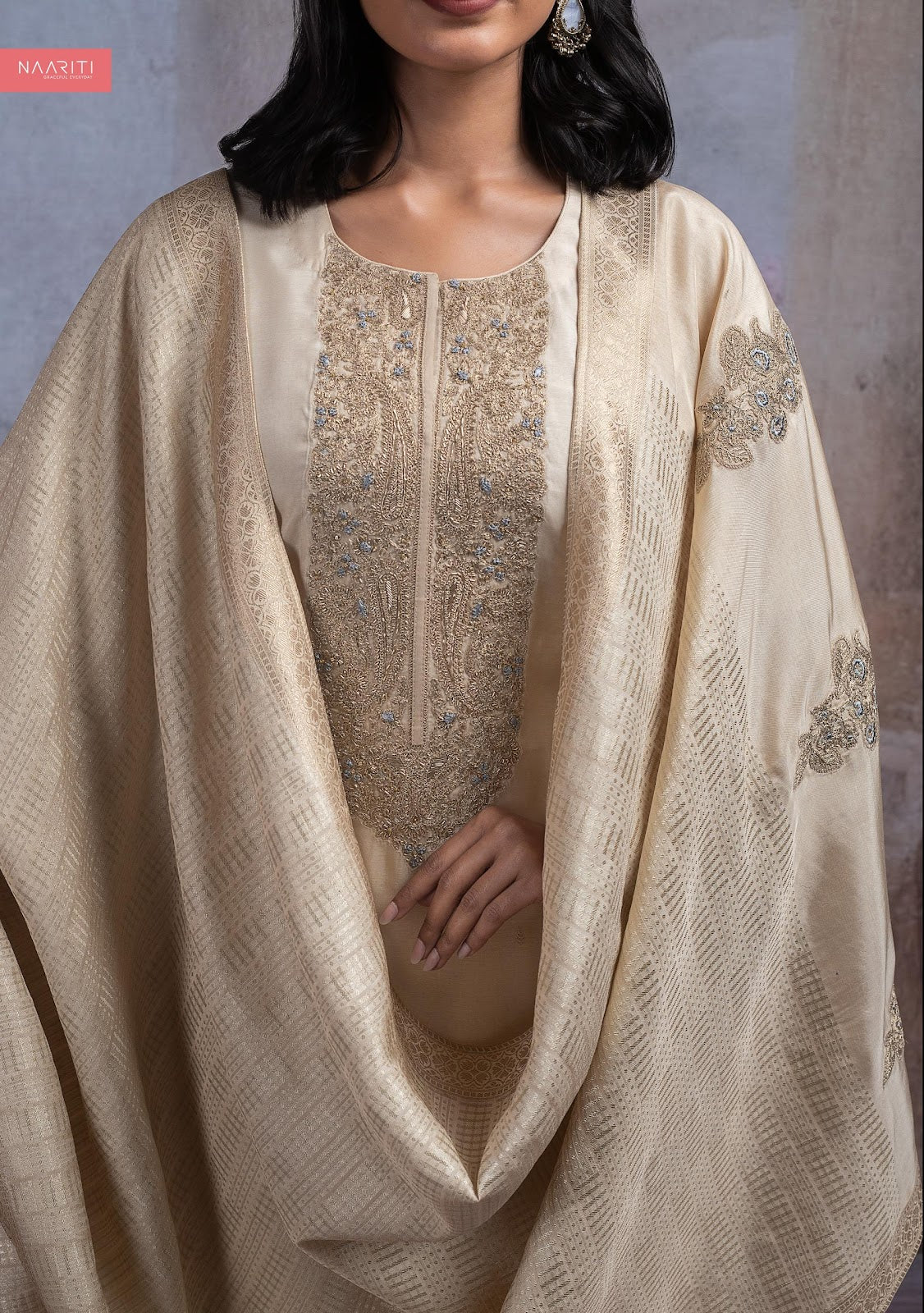 Bilaafi Naariti Silk Jacquard Pant Style Suits Exporter Gujarat