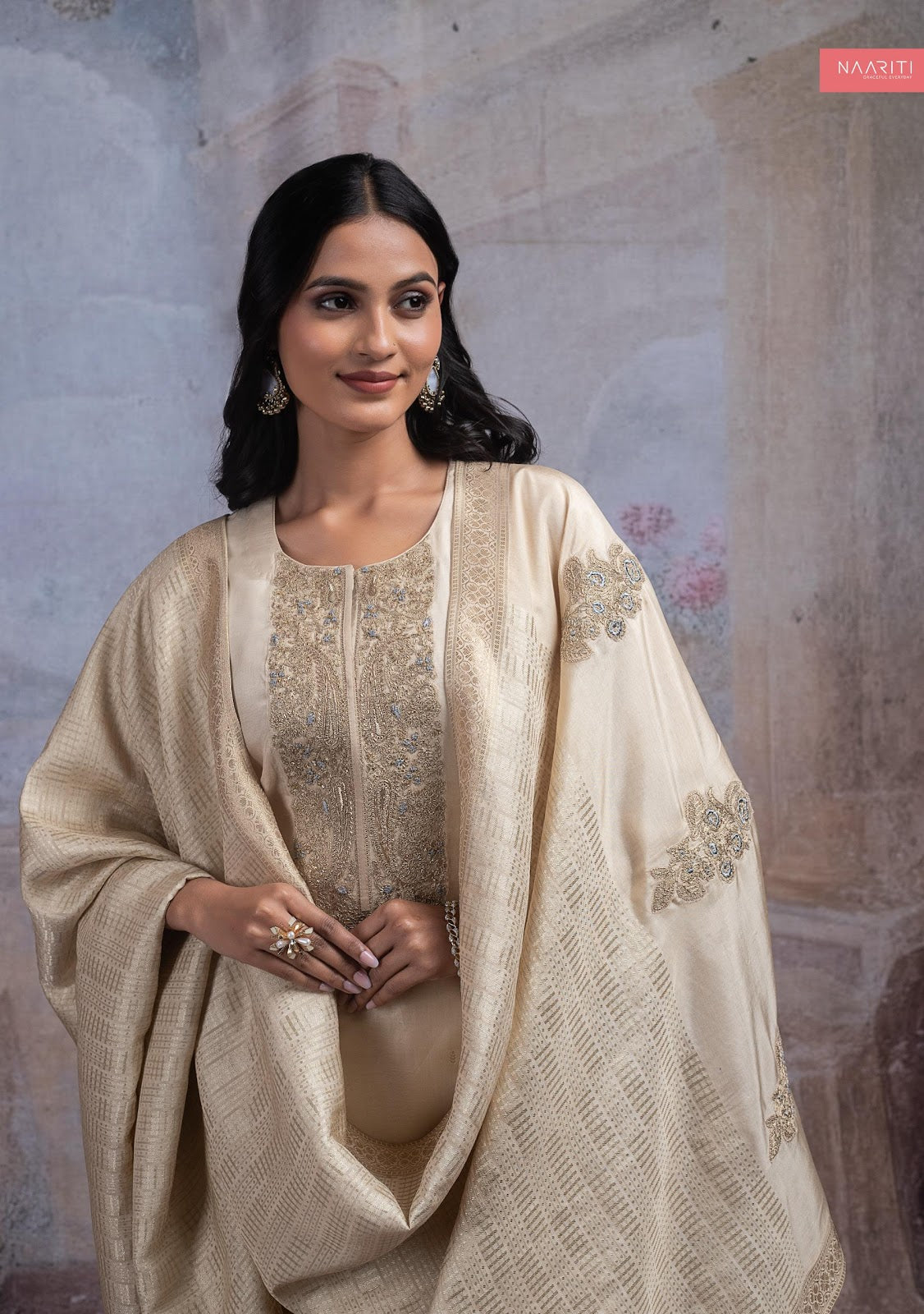 Bilaafi Naariti Silk Jacquard Pant Style Suits Exporter Gujarat