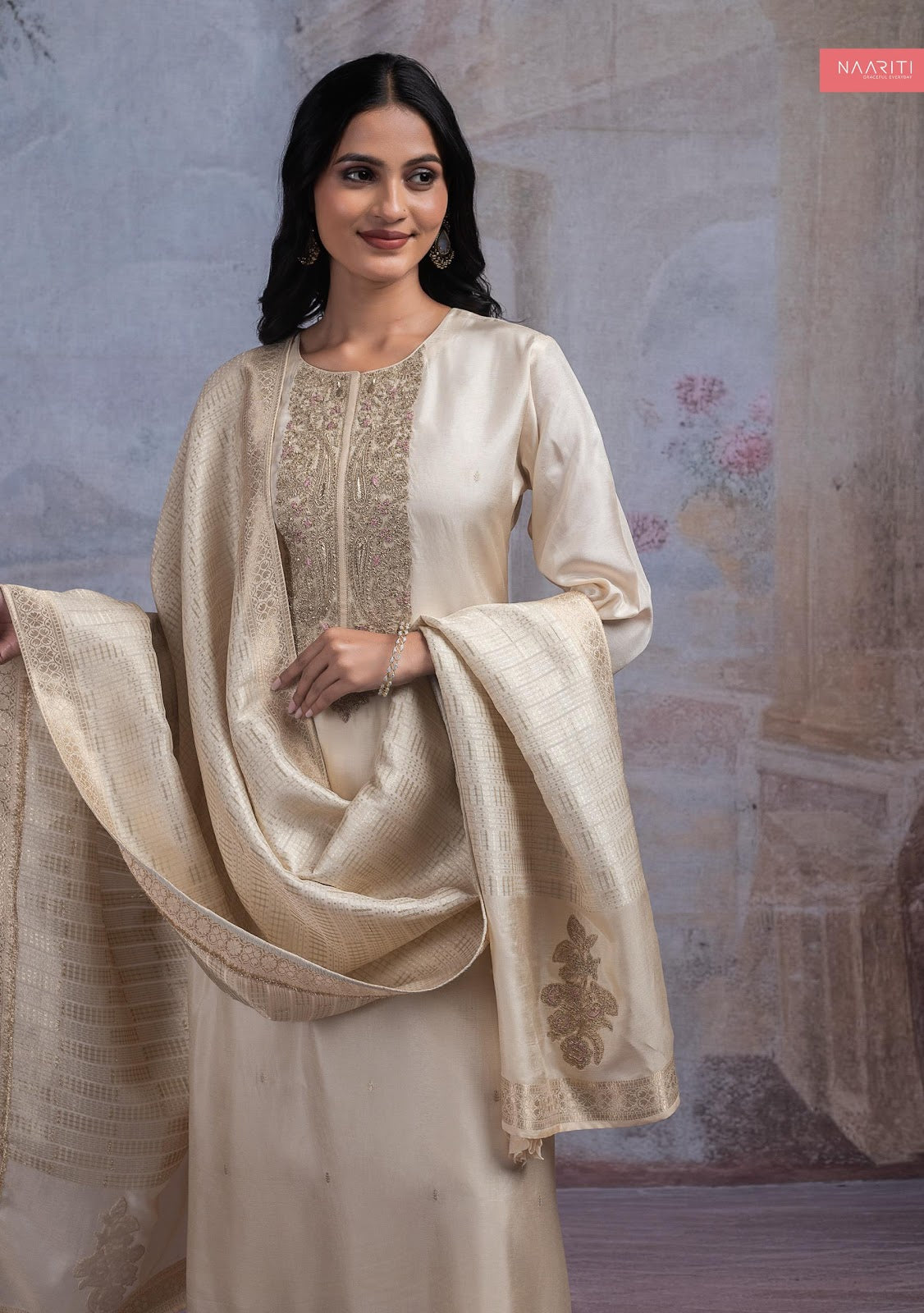 Bilaafi Naariti Silk Jacquard Pant Style Suits Exporter Gujarat