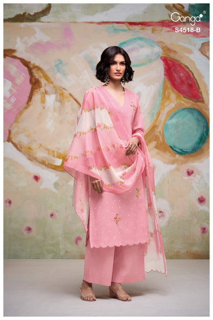 Billie 4518 Ganga Cotton Plazzo Style Suits Manufacturer India
