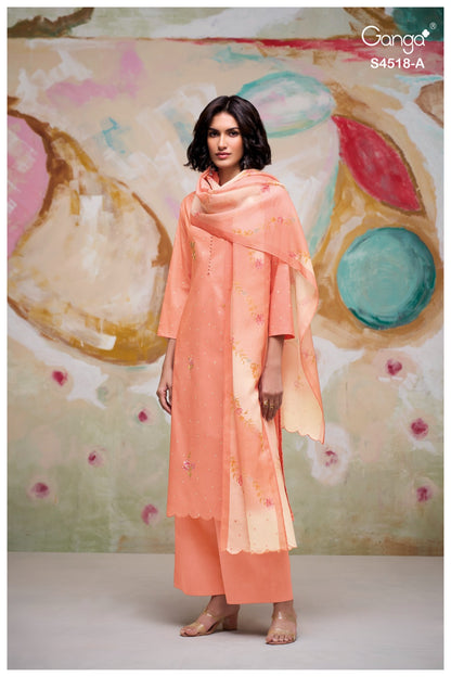 Billie 4518 Ganga Cotton Plazzo Style Suits Manufacturer India