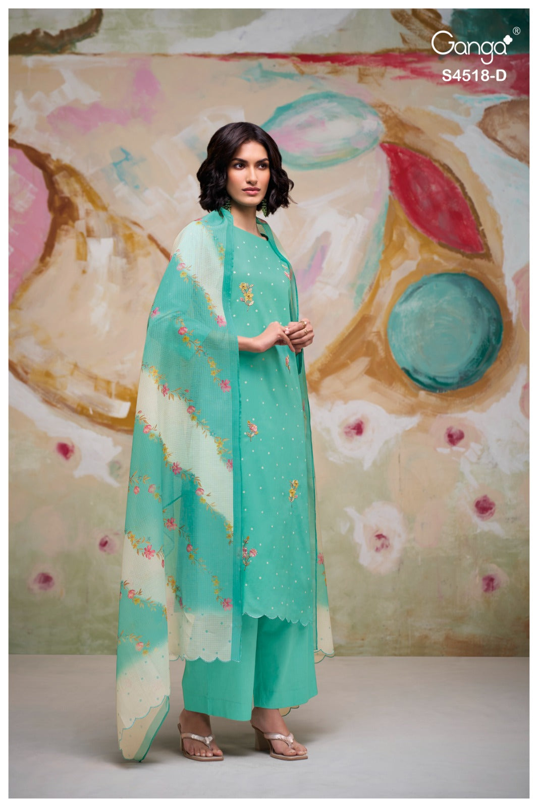 Billie 4518 Ganga Cotton Plazzo Style Suits Manufacturer India