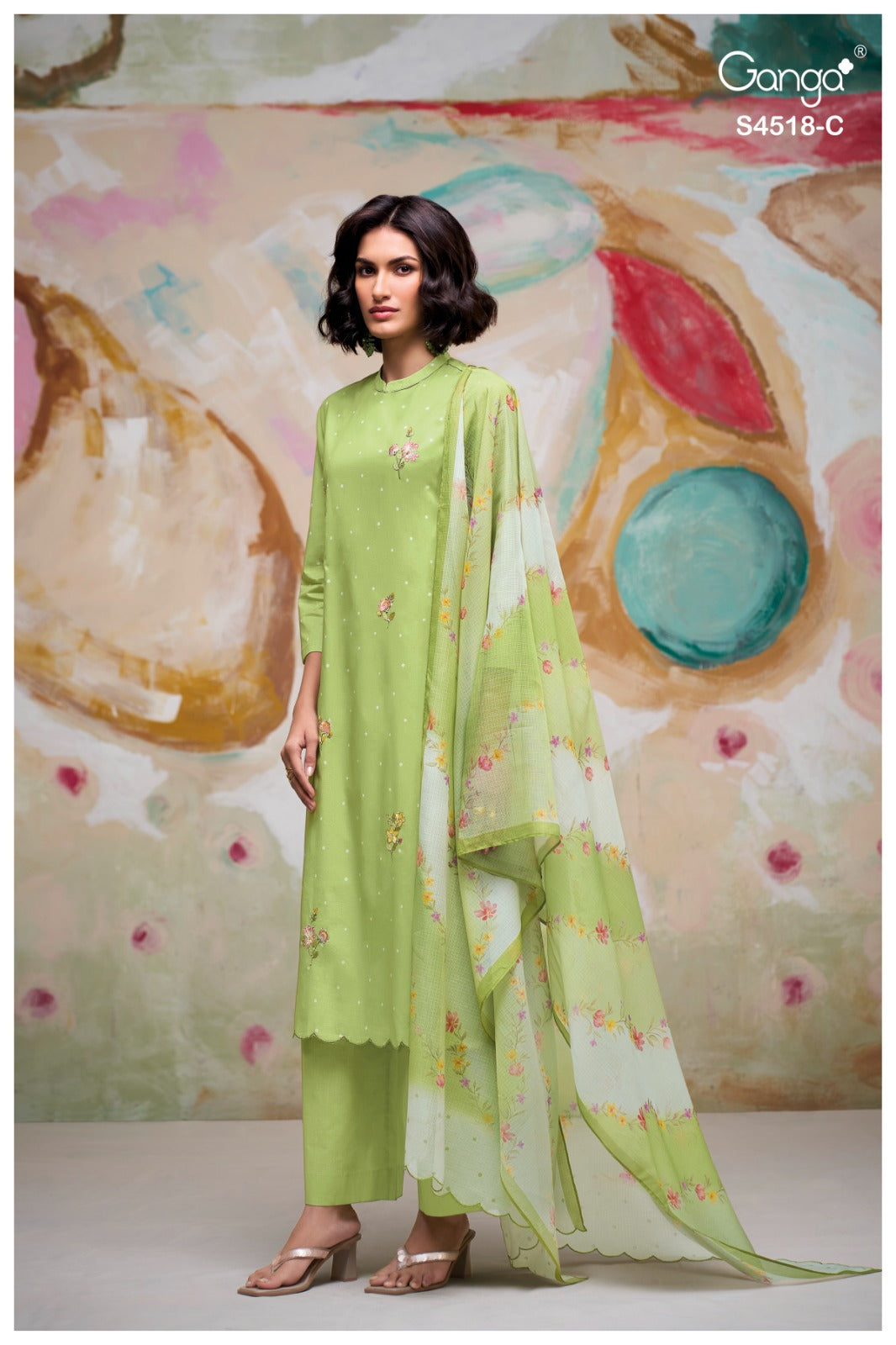 Billie 4518 Ganga Cotton Plazzo Style Suits Manufacturer India