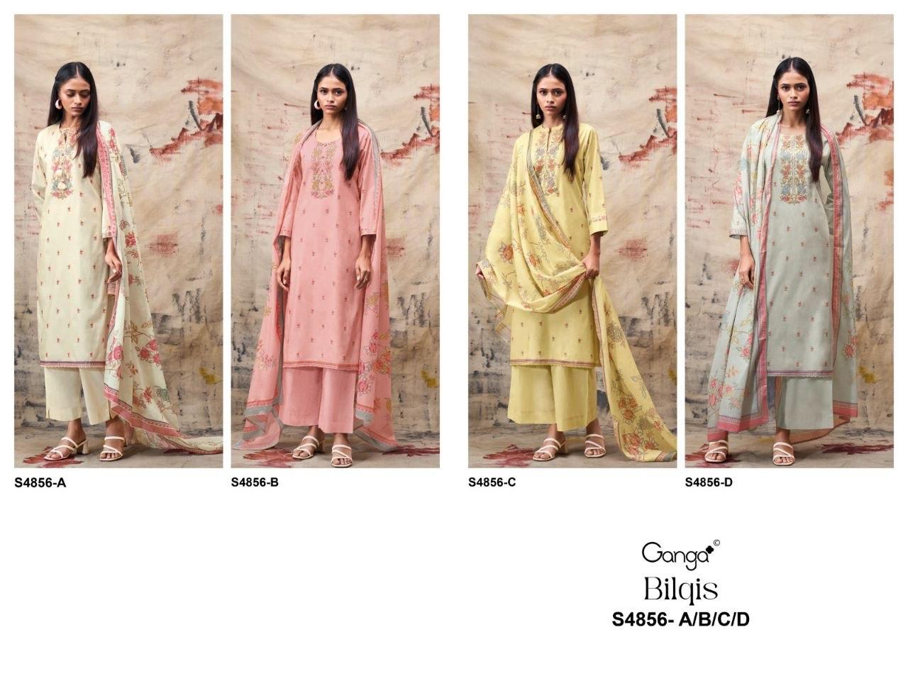 Bilqis S4856 Ganga Cotton Pant Style Suits Wholesaler India