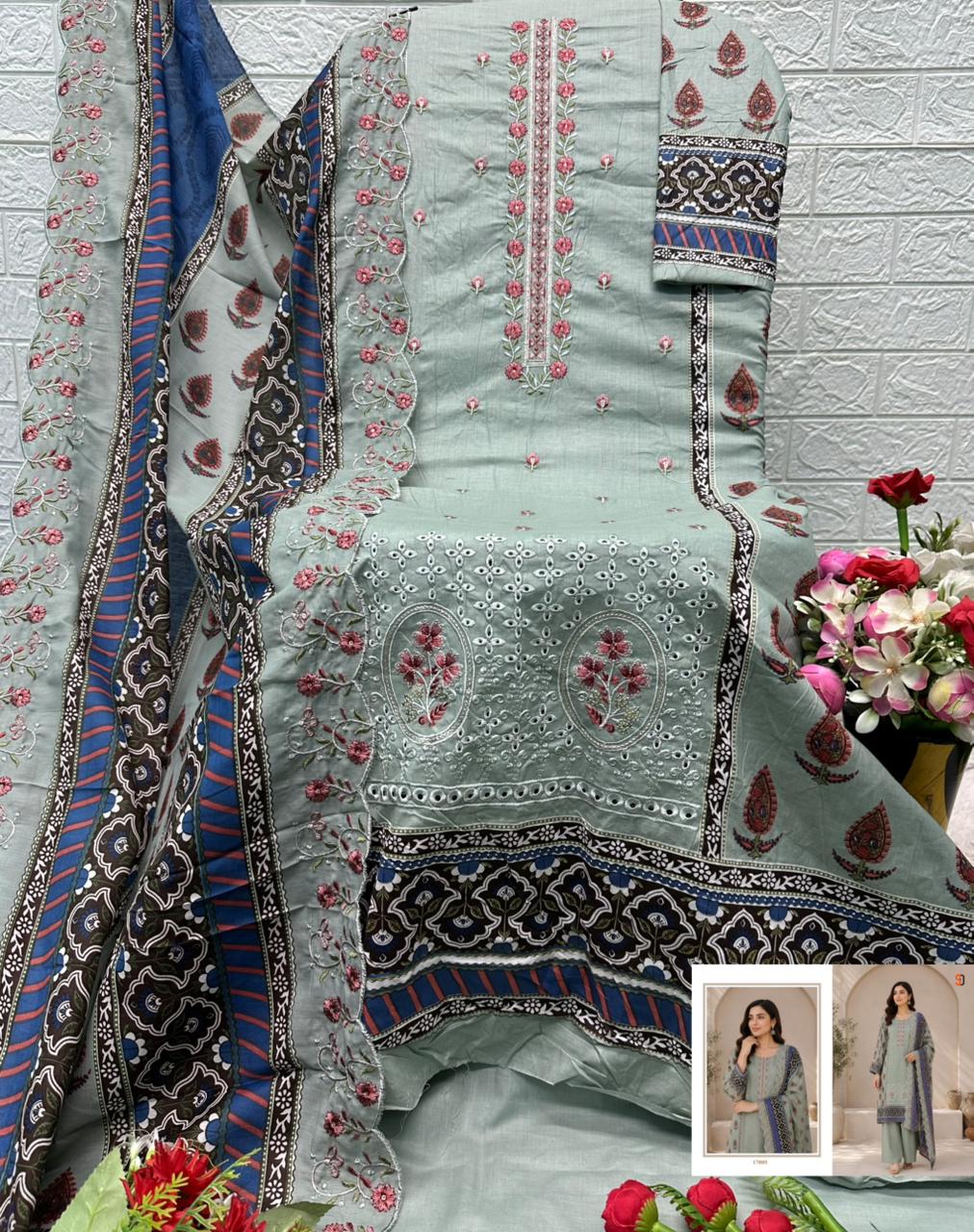 Bin Saeed Vol 17 Shraddha Designer Cotton Karachi Salwar Suits Exporter Gujarat