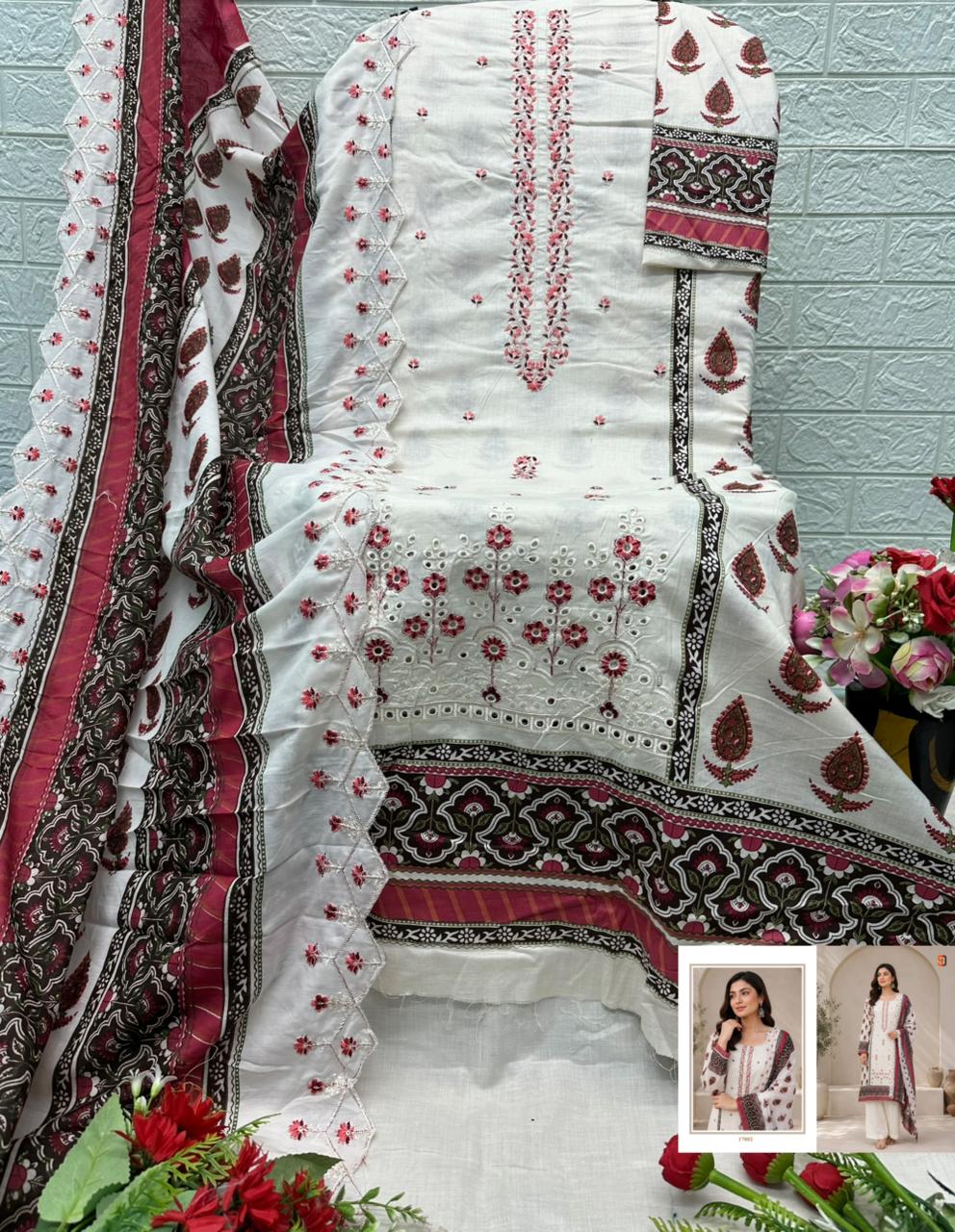 Bin Saeed Vol 17 Shraddha Designer Cotton Karachi Salwar Suits Exporter Gujarat