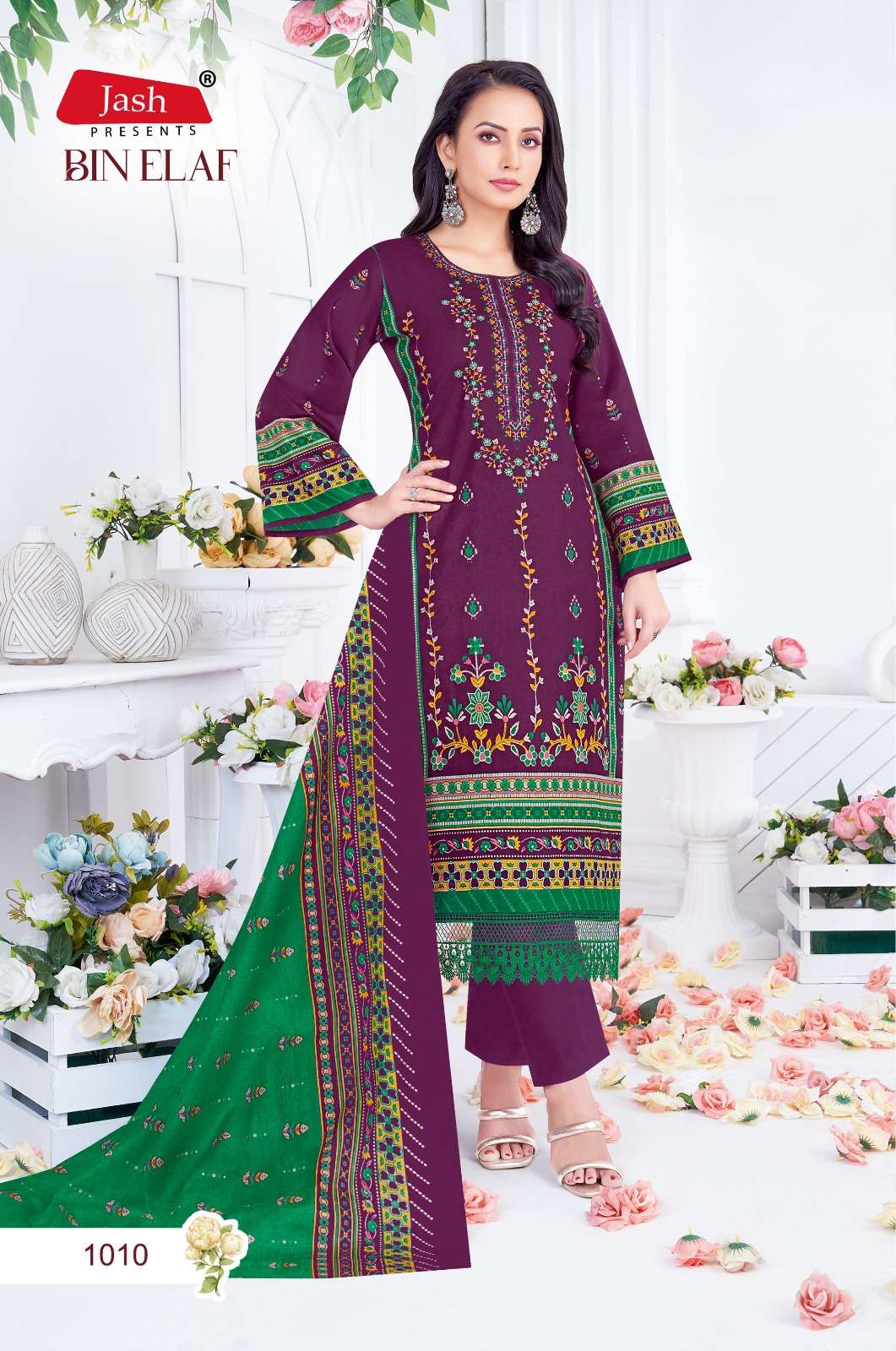 Bin Elaf Vol 1 Jash Lawn Karachi Salwar Suits Wholesaler Gujarat