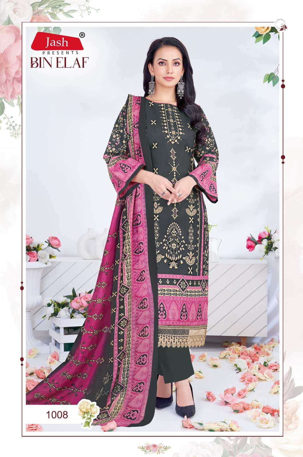 Bin Elaf Vol 1 Jash Lawn Karachi Salwar Suits Wholesaler Gujarat