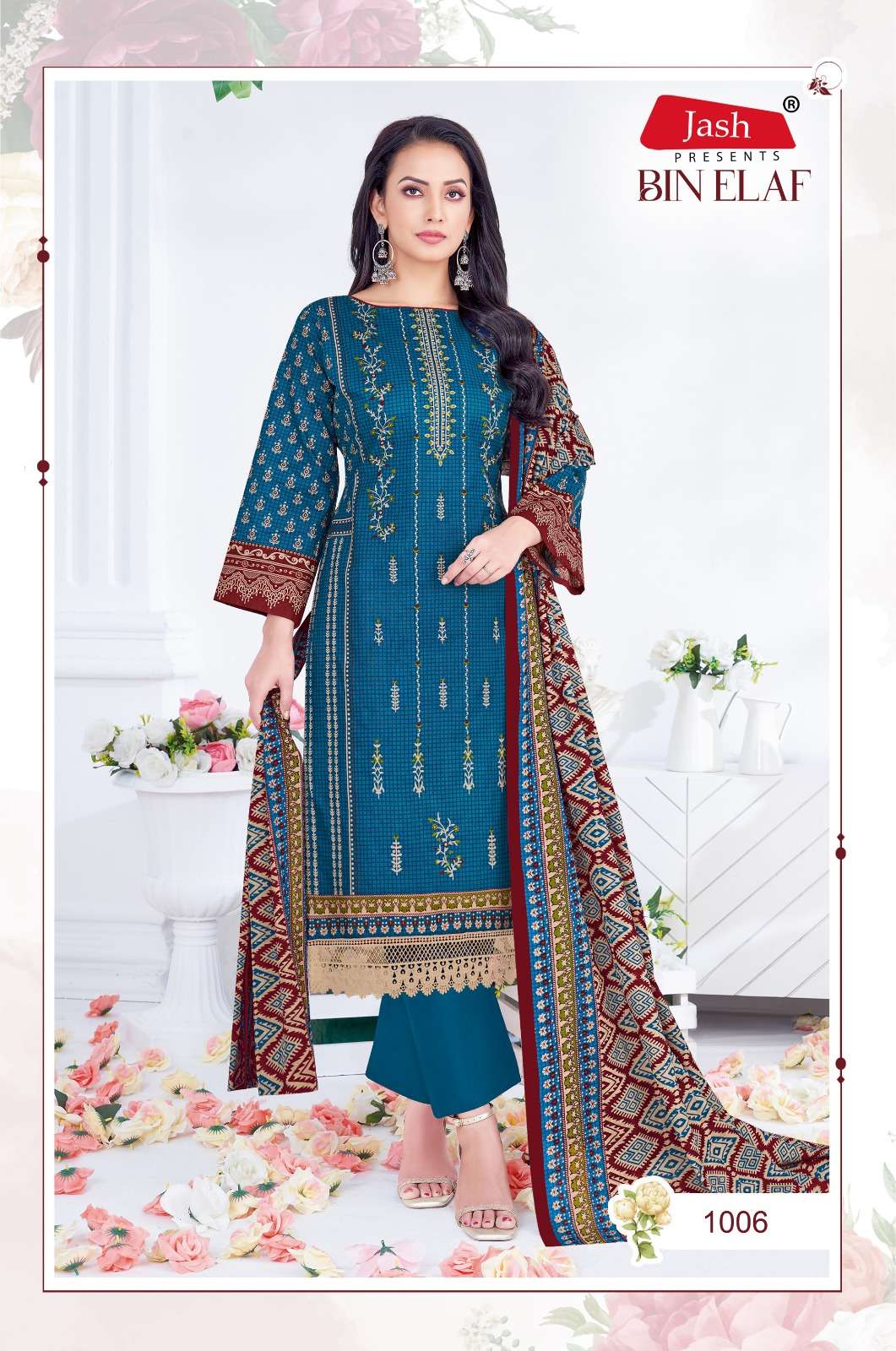 Bin Elaf Vol 1 Jash Lawn Karachi Salwar Suits Wholesaler Gujarat
