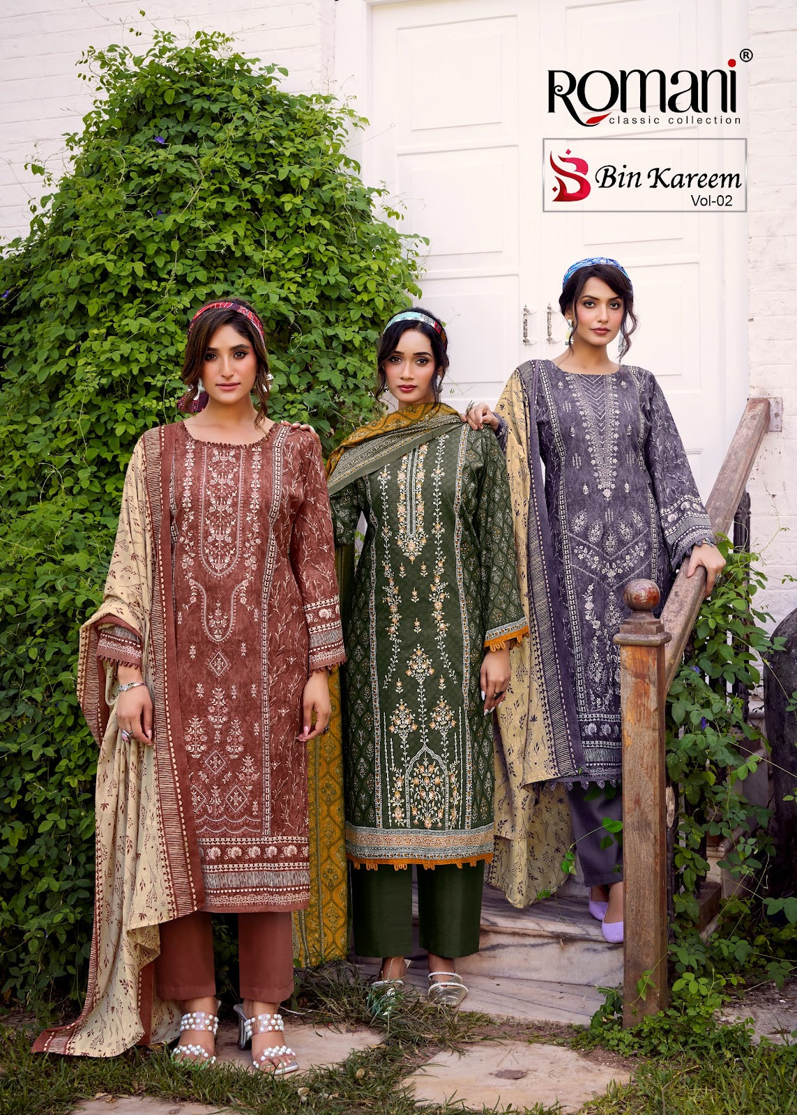 Bin Kareem Vol 2 Romani Cotton Karachi Salwar Suits Wholesale