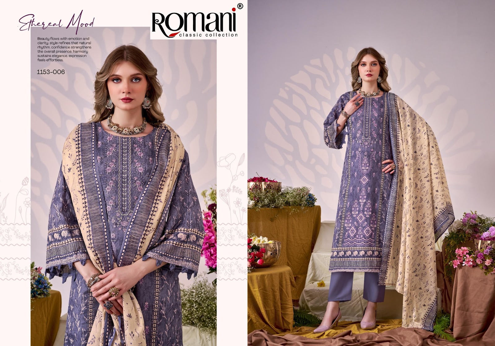 Bin Kareem Vol 5 Romani Mix Cotton Karachi Salwar Suits Manufacturer Ahmedabad