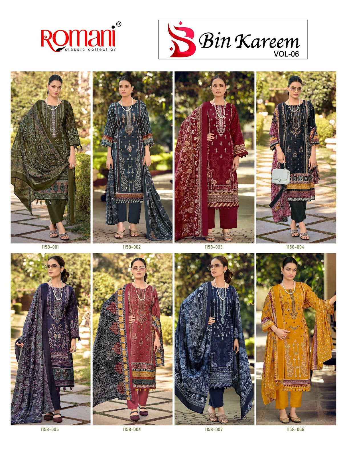 Bin Kareem Vol 6 Romani Cotton Karachi Salwar Suits Exporter Gujarat