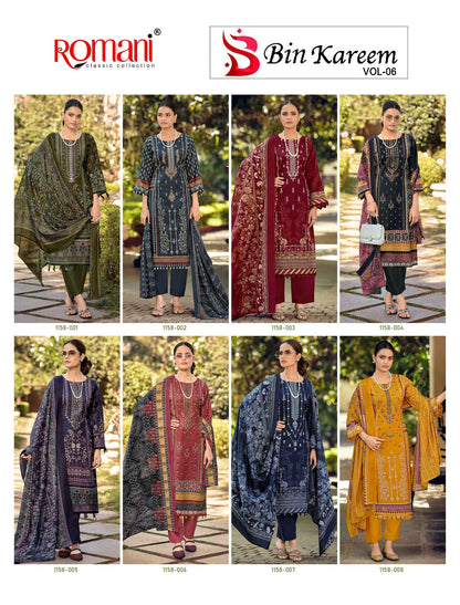 Bin Kareem Vol 6 Romani Cotton Karachi Salwar Suits Exporter Gujarat