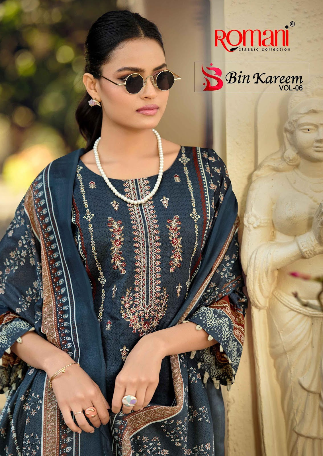 Bin Kareem Vol 6 Romani Cotton Karachi Salwar Suits Exporter Gujarat