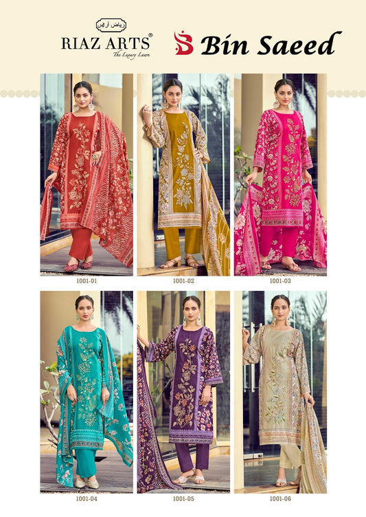 Bin Saeed 10 Riaz Art Cotton Karachi Salwar Suits Manufacturer Gujarat