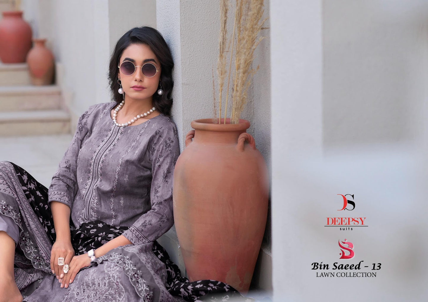 Bin Saeed 13 Lawn Collection Deepsy Cotton Karachi Salwar Suits Supplier India