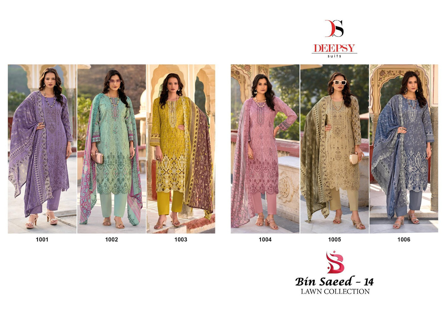 Bin Saeed 14 Lawn Collection Deepsy Cotton Karachi Salwar Suits Supplier Gujarat