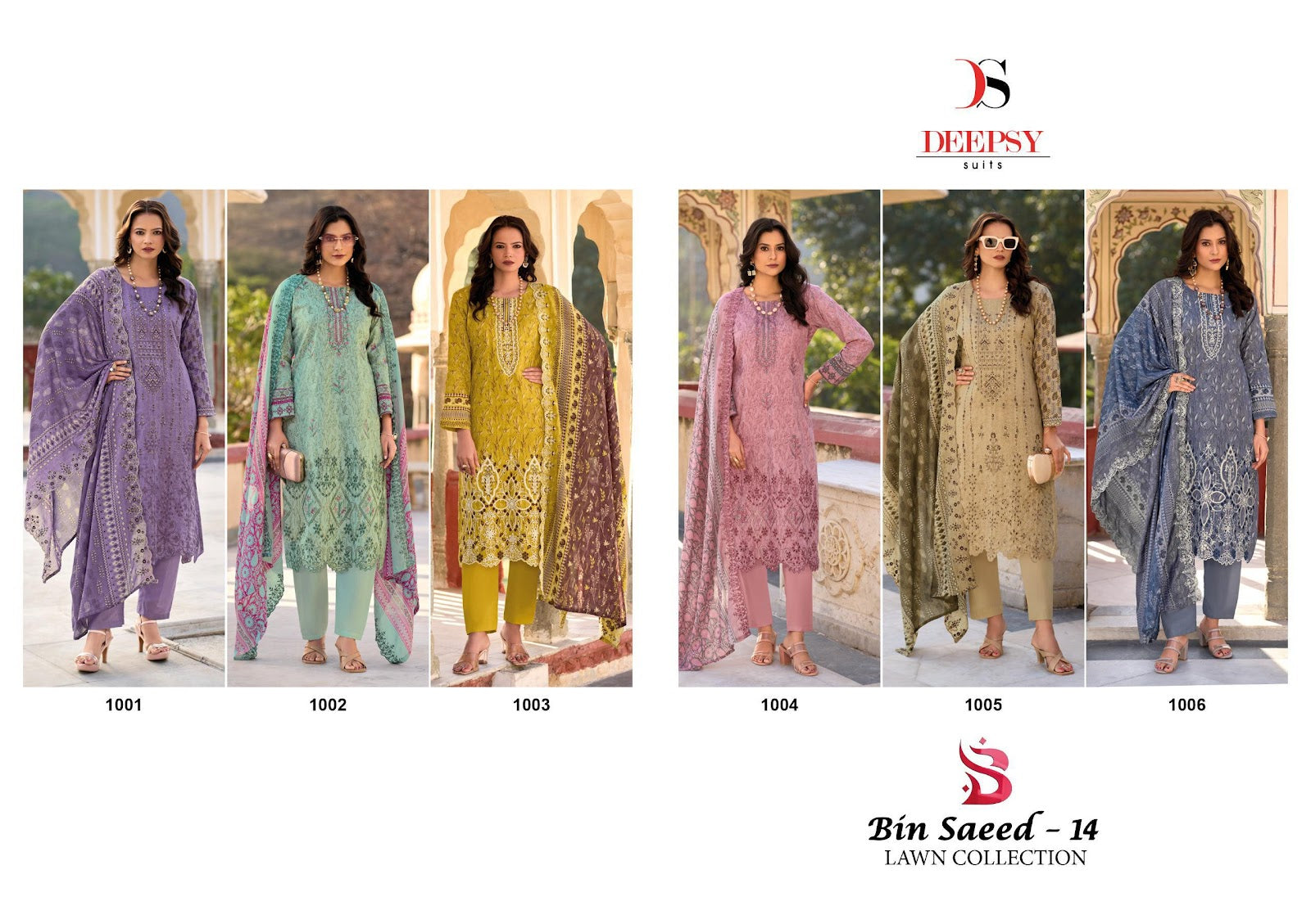 Bin Saeed 14 Lawn Collection Deepsy Cotton Karachi Salwar Suits Supplier Gujarat