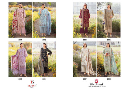 Bin Saeed 20 Lawn Collection Deepsy Cotton Karachi Salwar Suits Exporter Gujarat