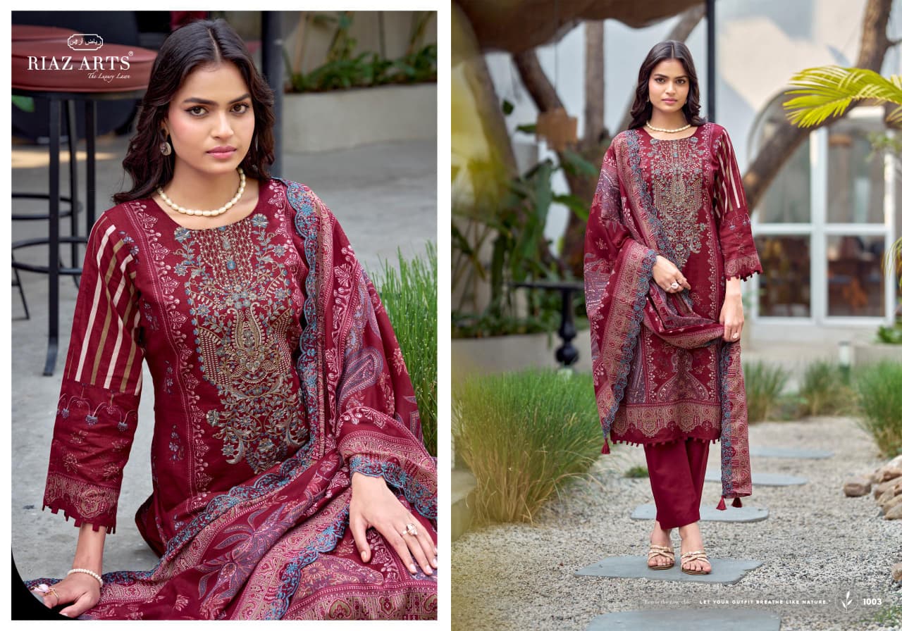 Bin Saeed 2104 Riaz Art Cotton Cambric Karachi Salwar Suits Supplier Gujarat