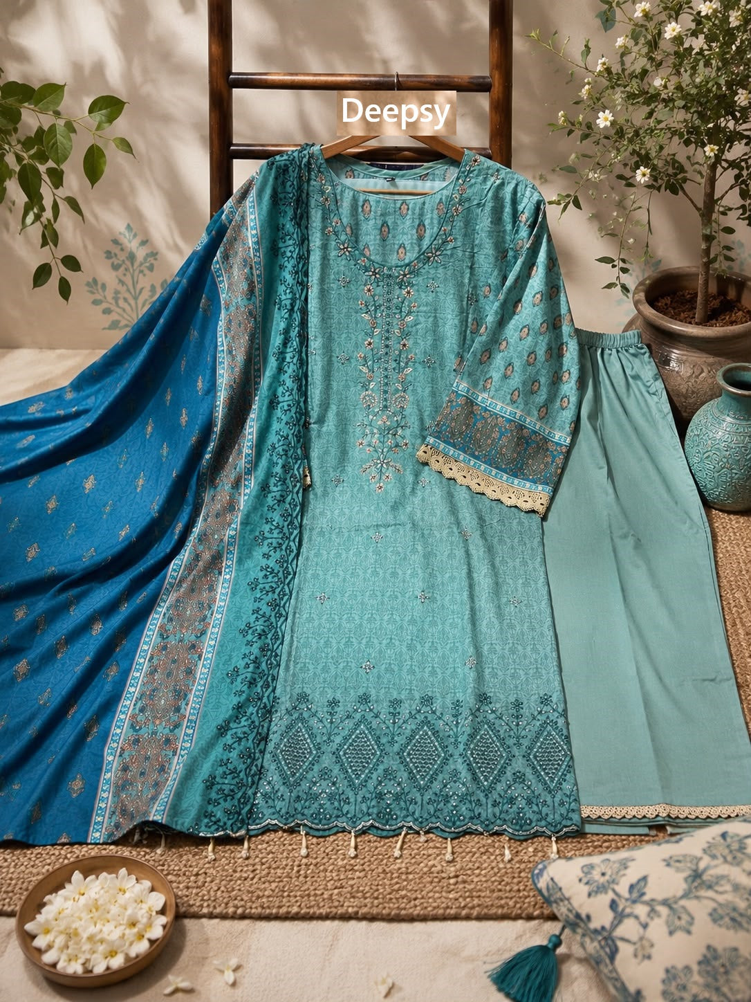 Bin Saeed 22 Lawn Collection Deepsy Cotton Pakistani Readymade Suits Supplier Gujarat