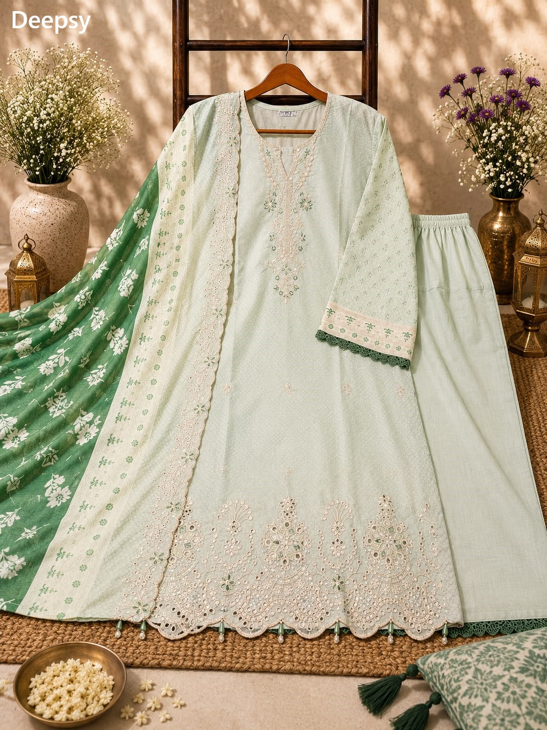 Bin Saeed 22 Lawn Collection Deepsy Cotton Pakistani Readymade Suits Supplier Gujarat