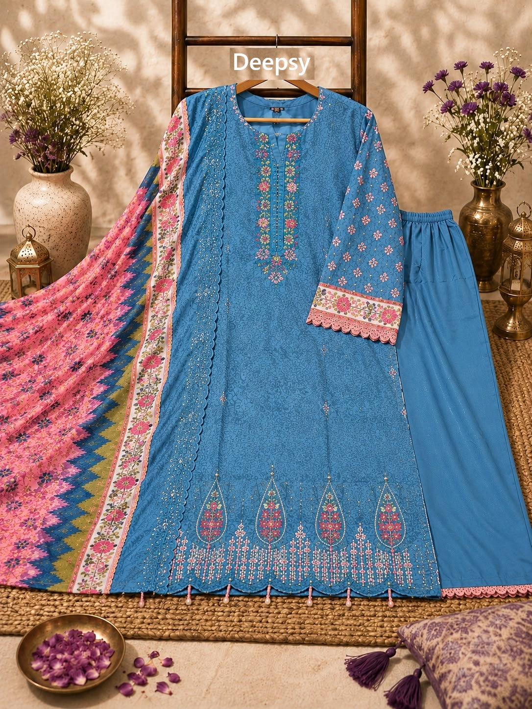 Bin Saeed 22 Lawn Collection Deepsy Cotton Pakistani Readymade Suits Supplier Gujarat
